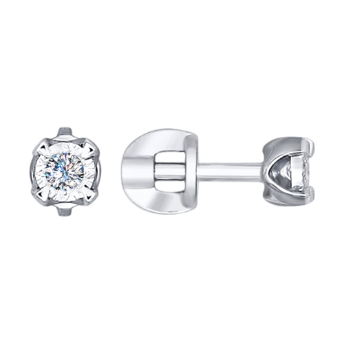 Серьги пусеты из золота с бриллиантами