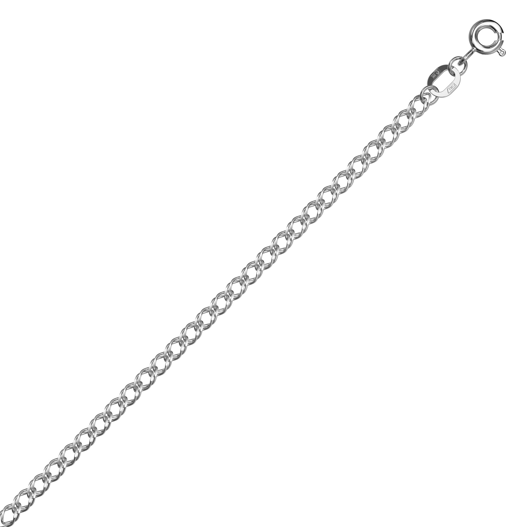 Цепь из белого золота 585, плетение «Ромб двойной»