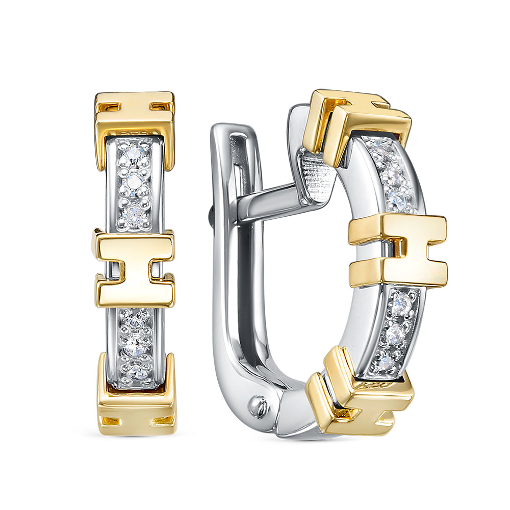 Серьги из серебра с фианитами