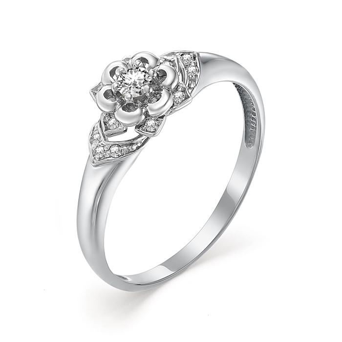 Кольцо из белого золота с бриллиантами