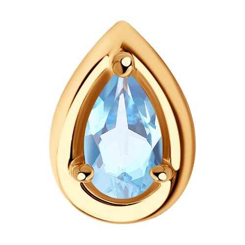 Подвеска из красного золота с топазом и фианитами