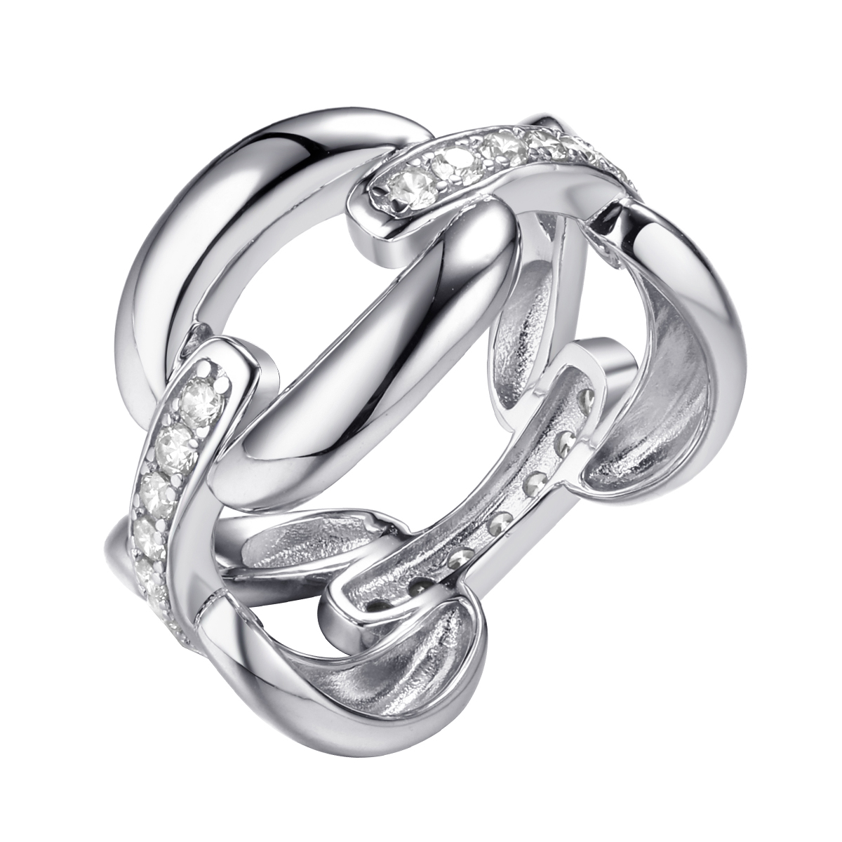 Кольцо из серебра с фианитами