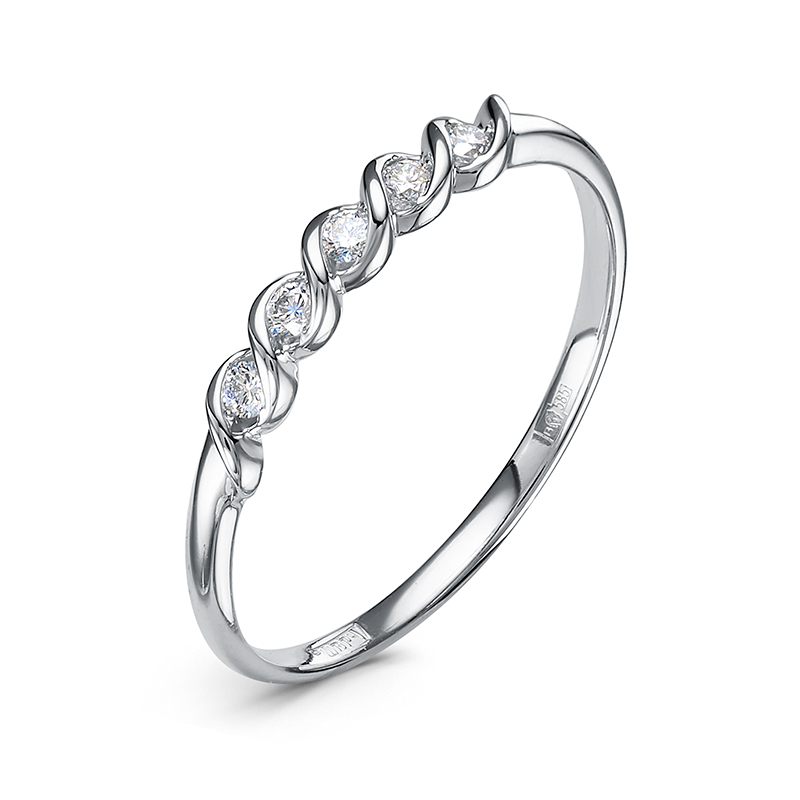 Кольцо из белого золота с бриллиантами