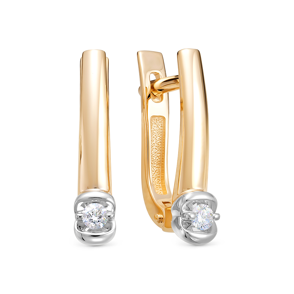 Серьги из красного золота с бриллиантами