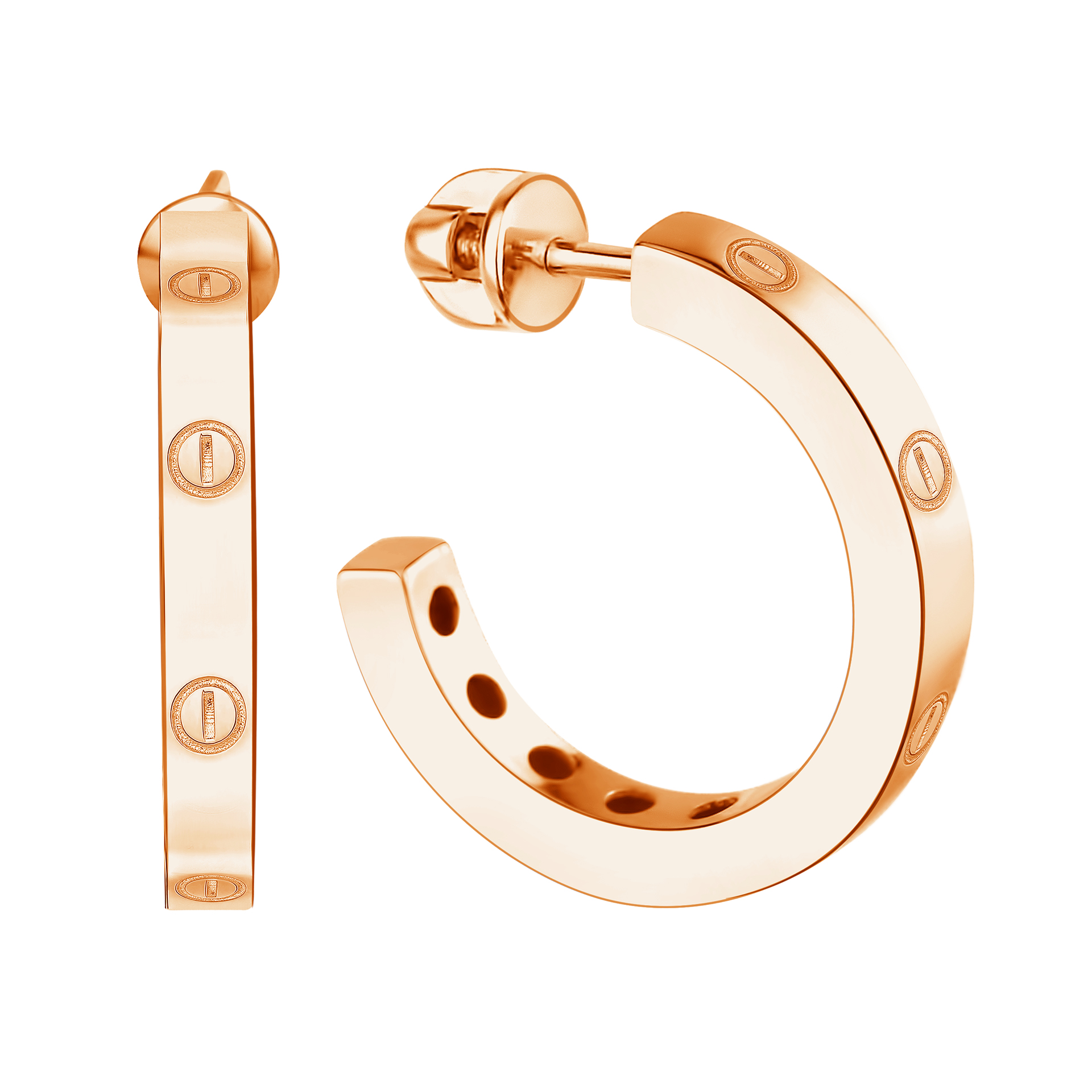 Серьги пусеты из красного золота