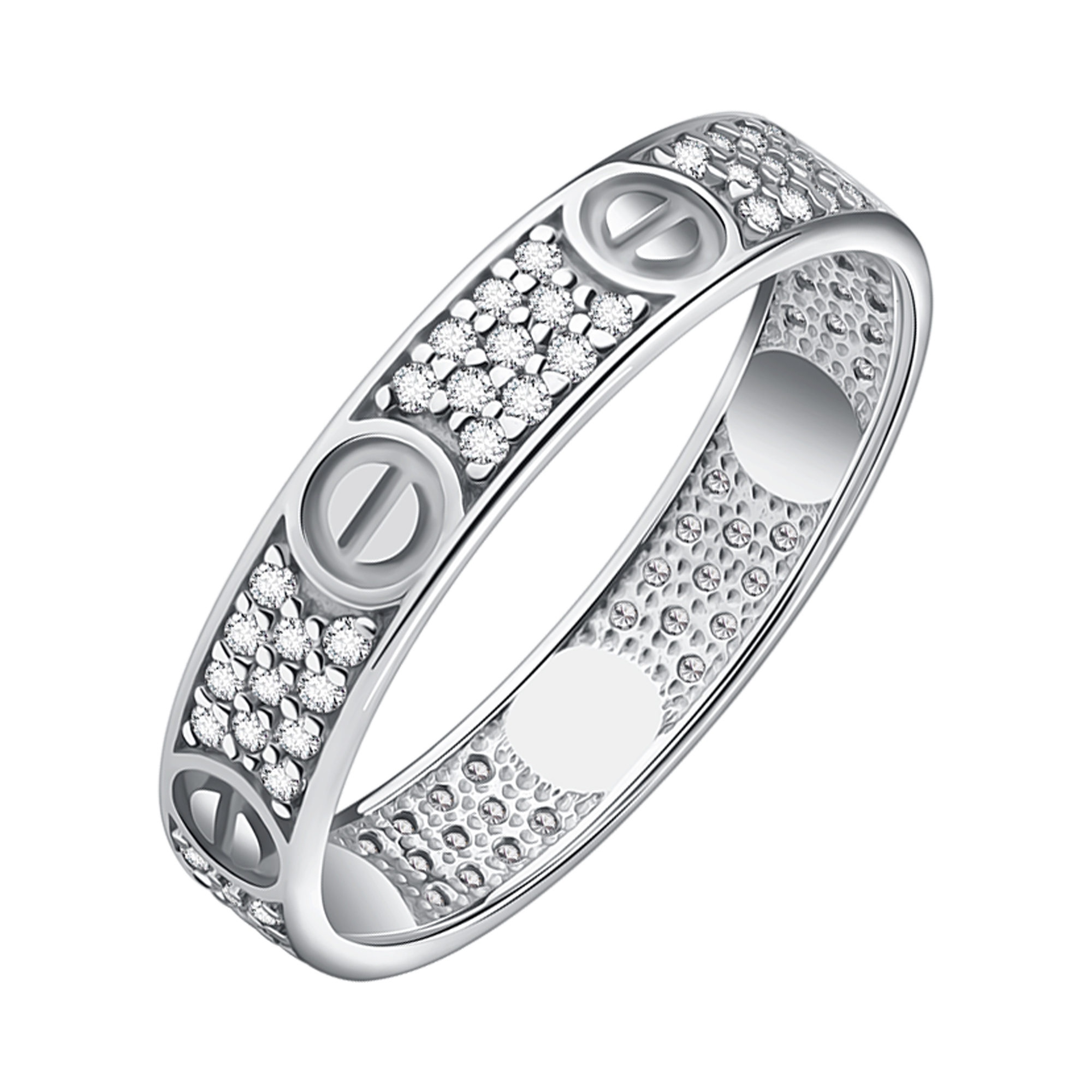 Кольцо из белого золота с бриллиантами