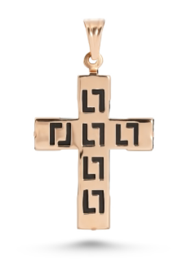 Декоративный крестик из красного золота