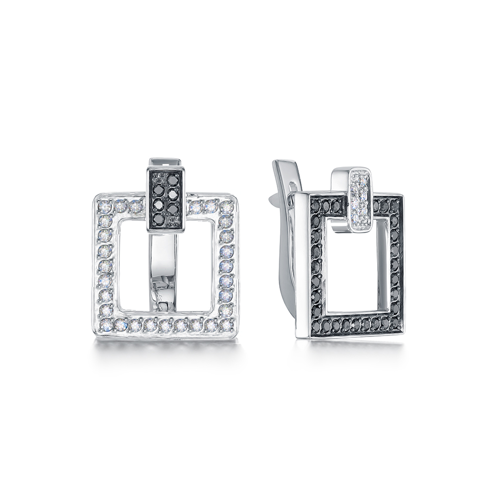 Серьги из белого золота с бриллиантами