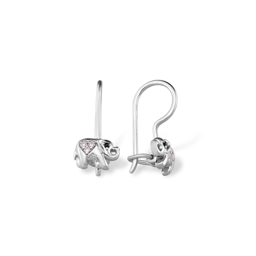 Серьги из серебра с фианитами