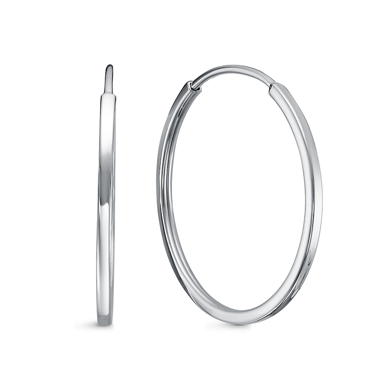 Серьги конго из белого золота