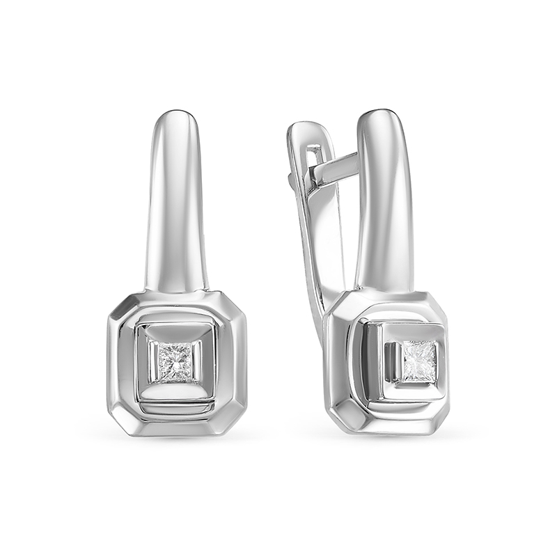 Серьги из белого золота с бриллиантами