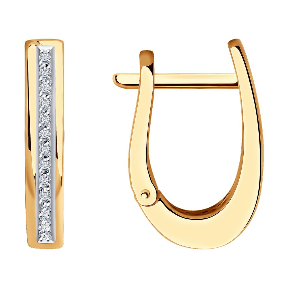 Серьги из красного золота с бриллиантами