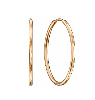 Серьги конго из красного золота