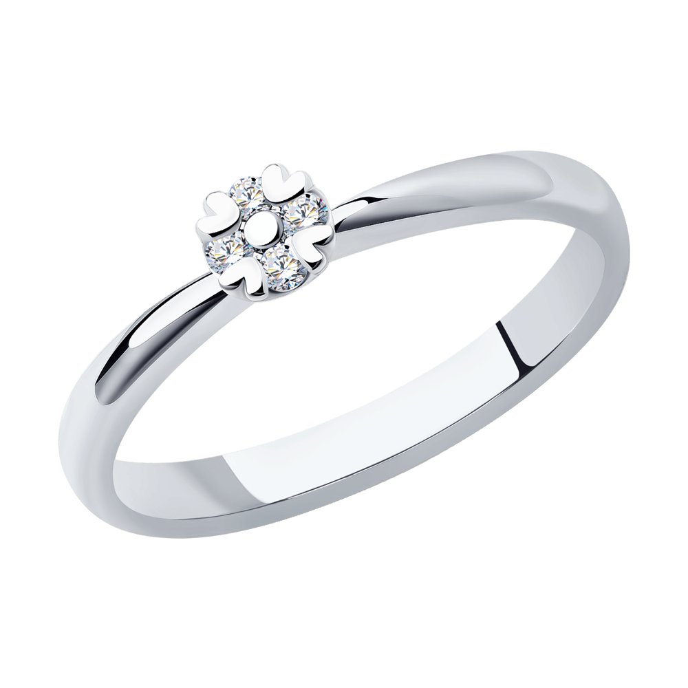 Кольцо из белого золота с бриллиантами