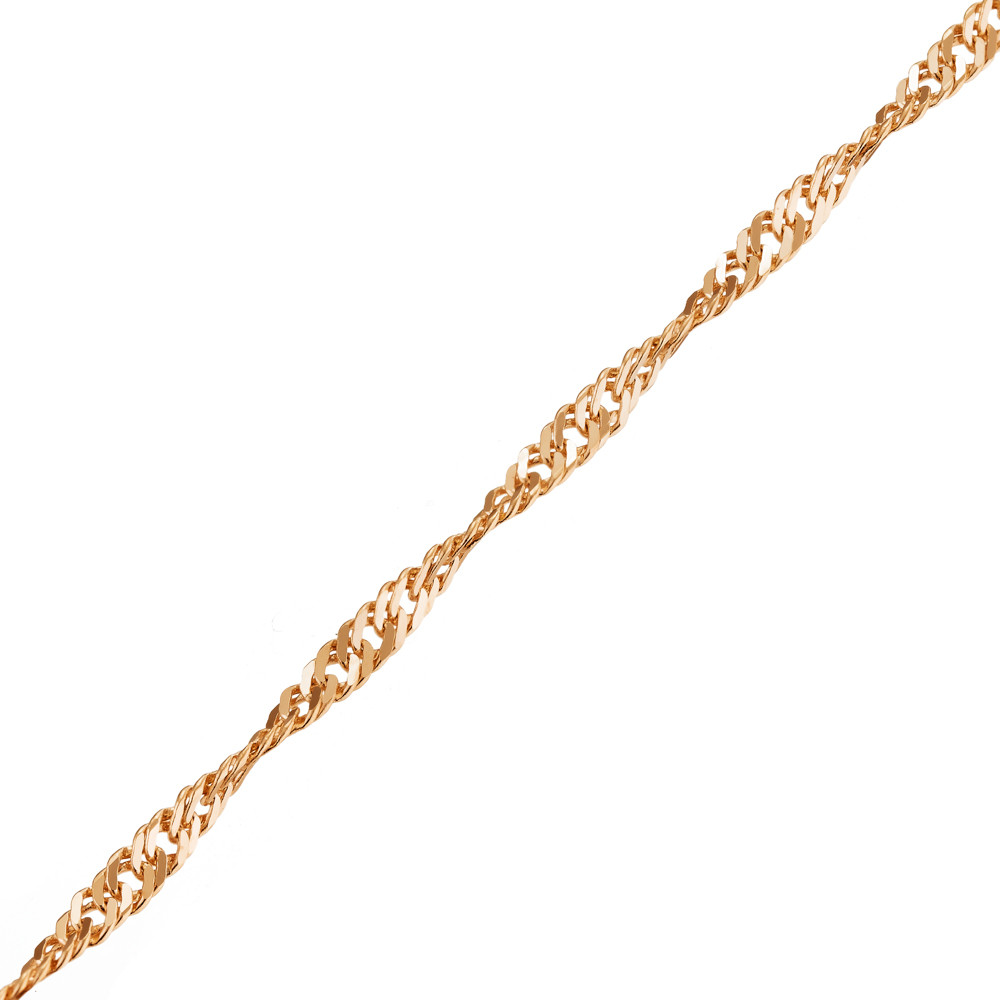 Цепь из красного золота 585, плетение «Сингапур»