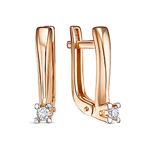 Серьги из красного золота с бриллиантами