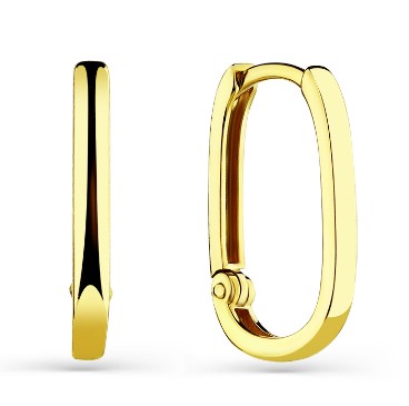 Серьги конго из желтого золота