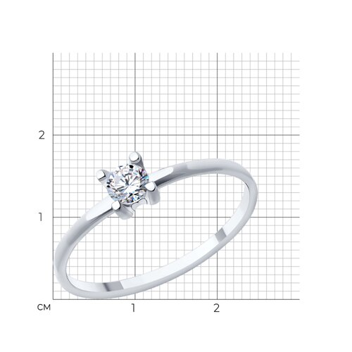 Кольцо из белого золота с фианитом