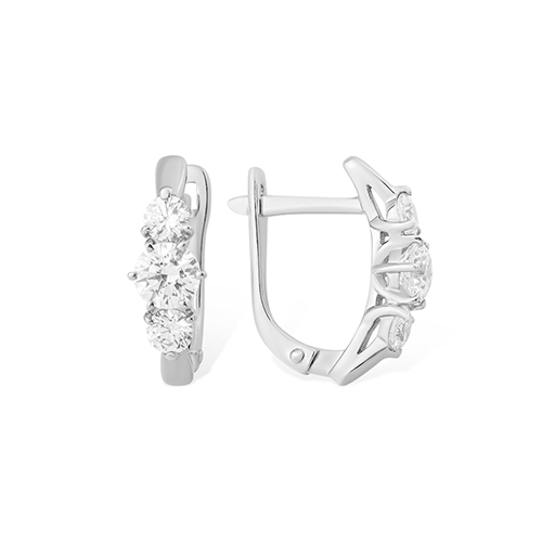 Серьги из серебра с фианитами