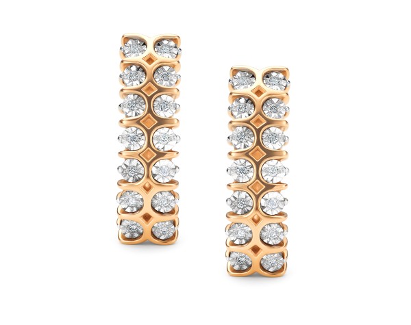 Серьги из красного золота с бриллиантами