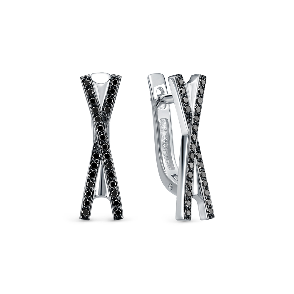 Серьги из белого золота с бриллиантами