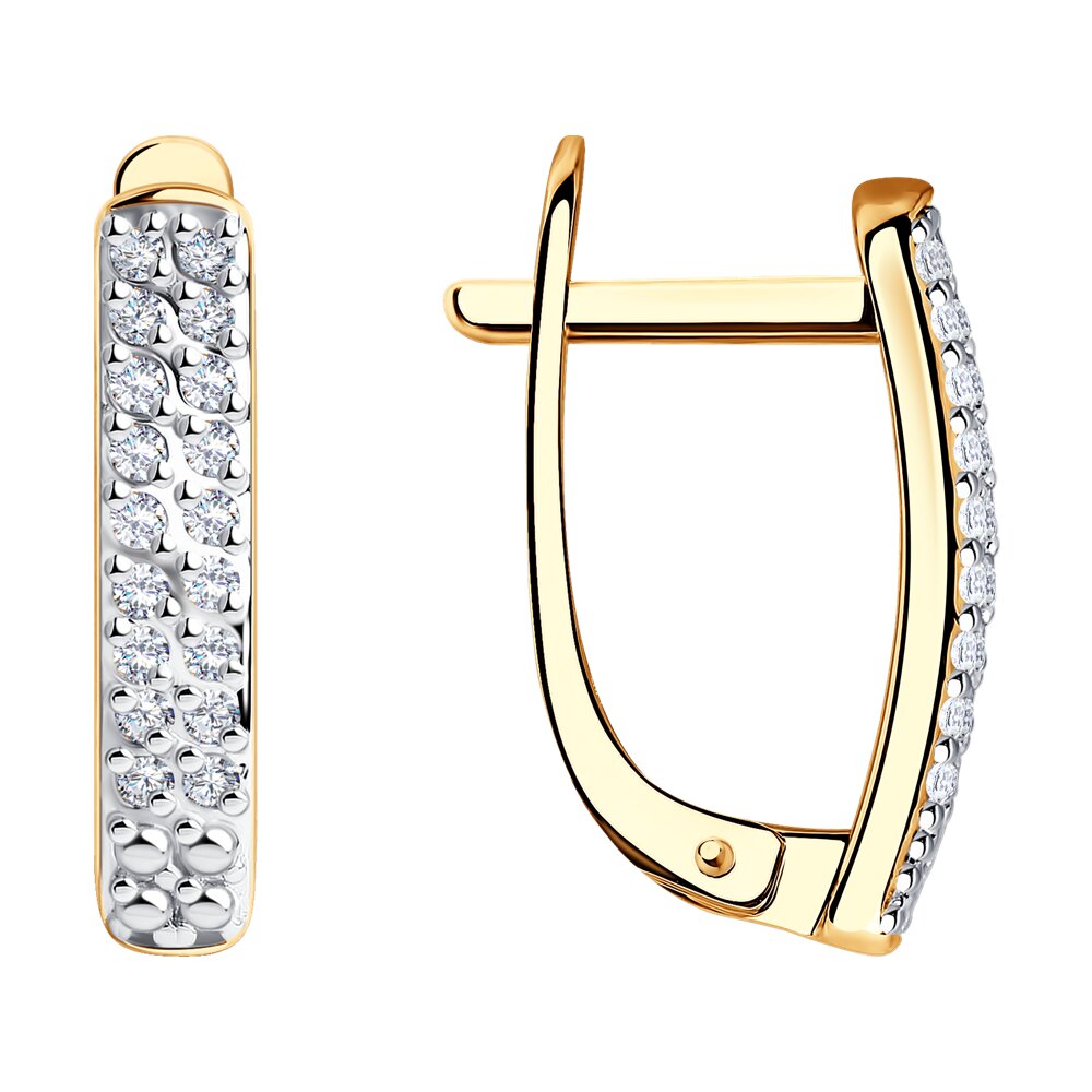 Серьги из красного золота с бриллиантами