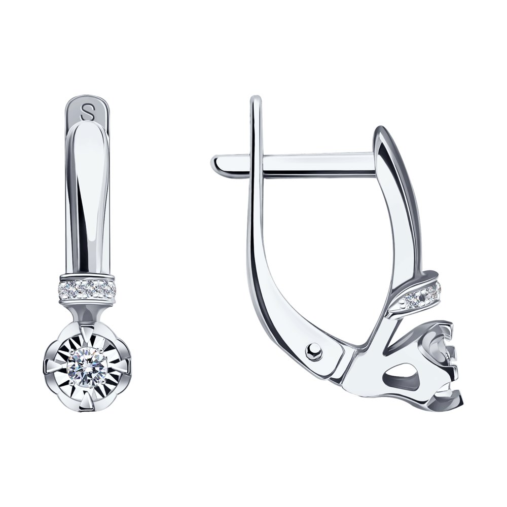 Серьги из белого золота с бриллиантами