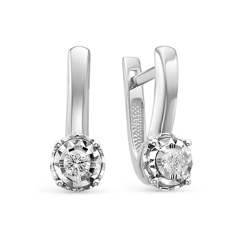 Серьги из белого золота с бриллиантами