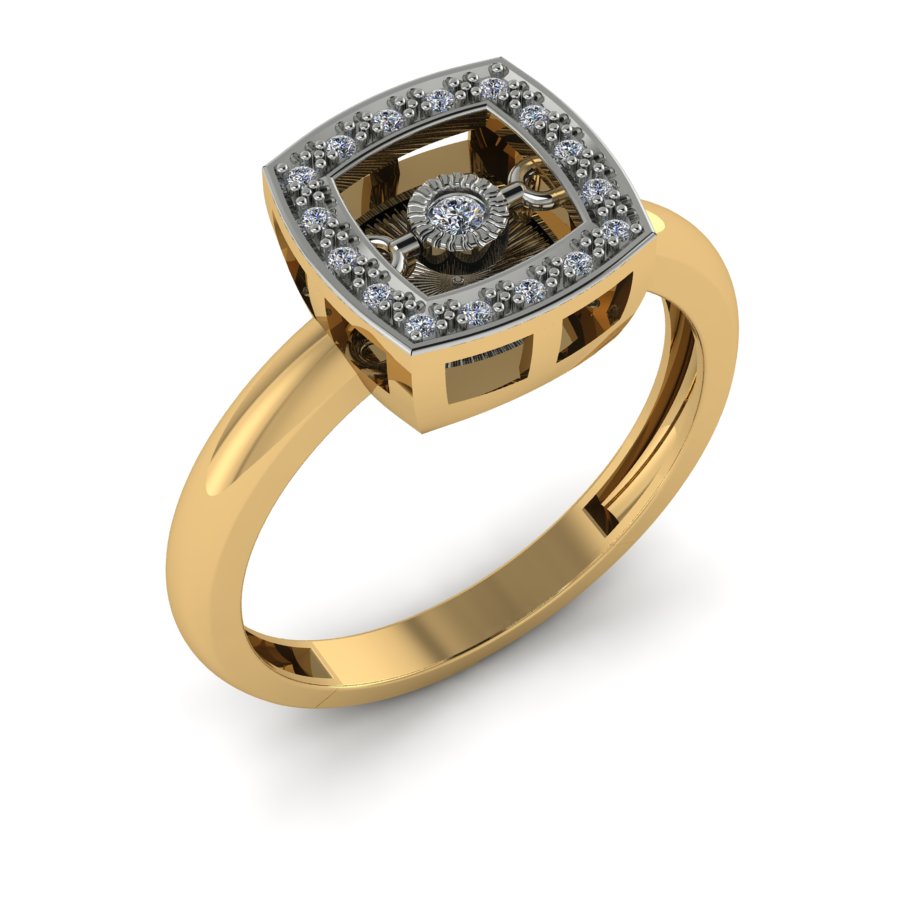 Кольцо из красного золота с бриллиантами