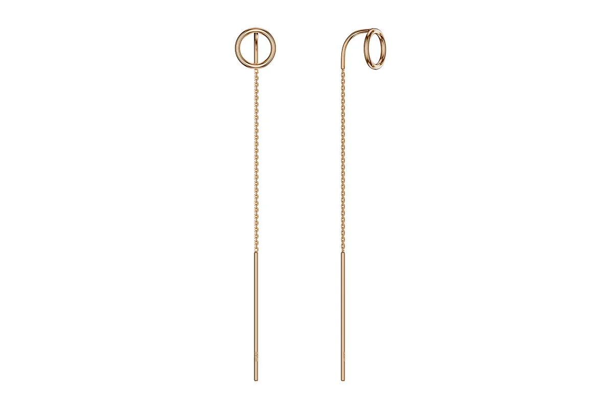 Серьги из красного золота «Мини-кольцо на Кобре»