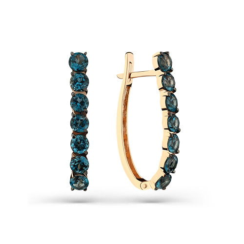 Серьги из красного золота с топазами