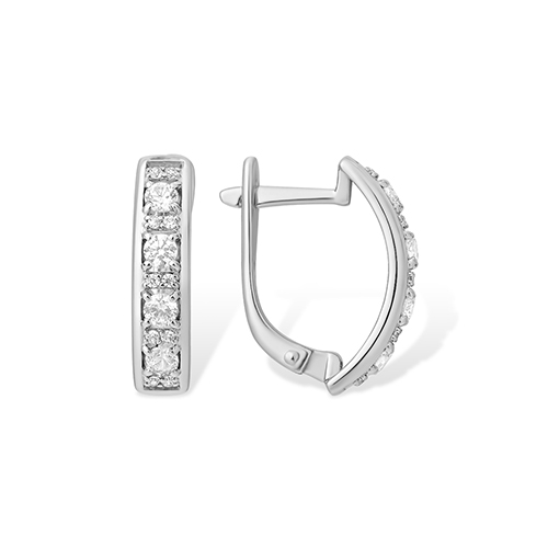 Серьги из серебра с фианитами