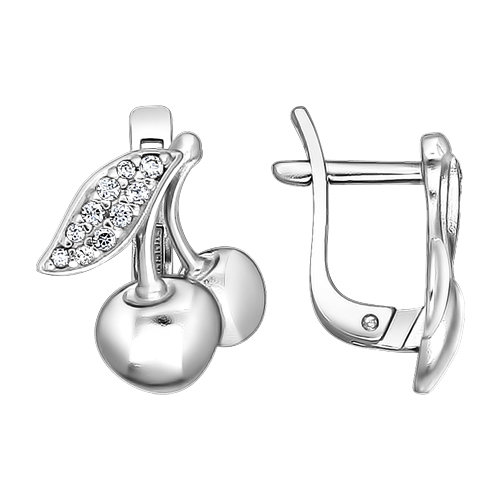 Серьги из серебра с фианитами
