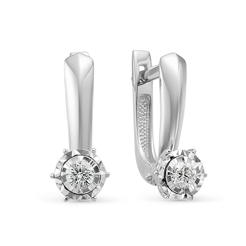 Серьги из белого золота с бриллиантами