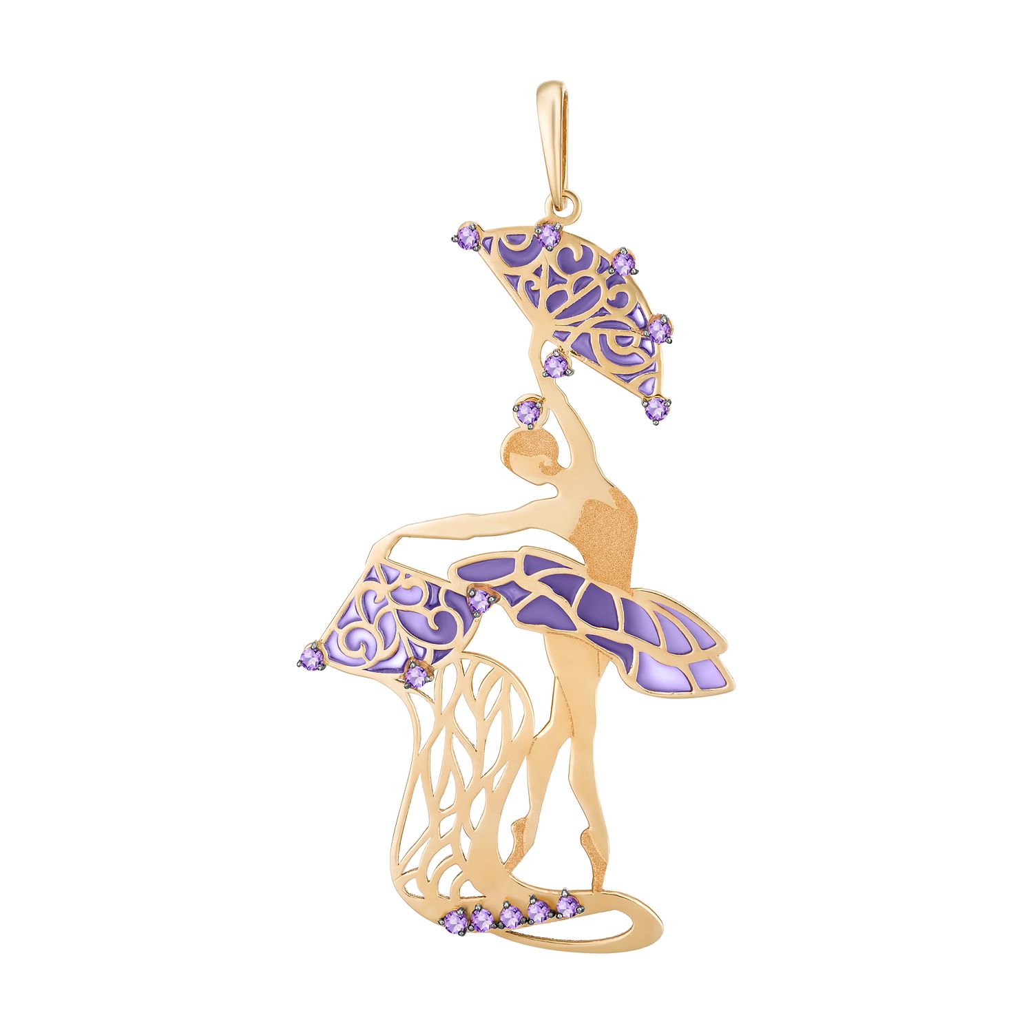 Подвеска из красного золота с аметистом