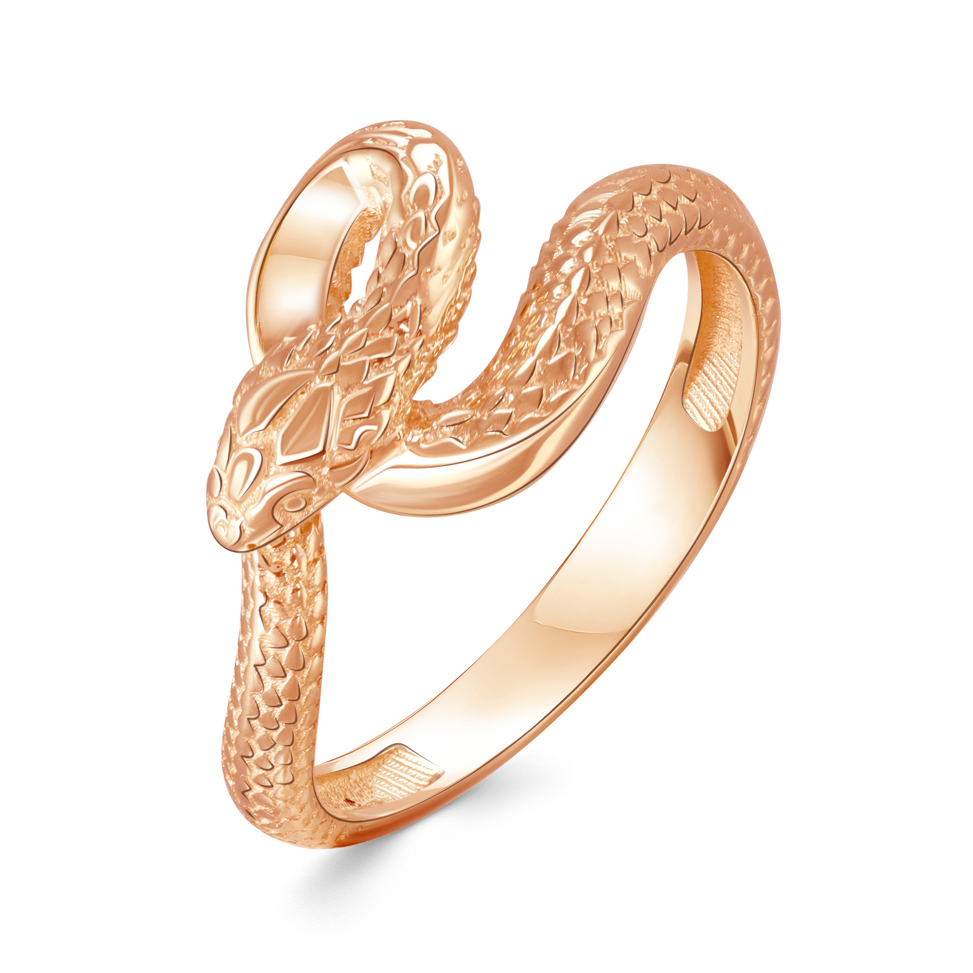 Кольцо из красного золота «Змея»