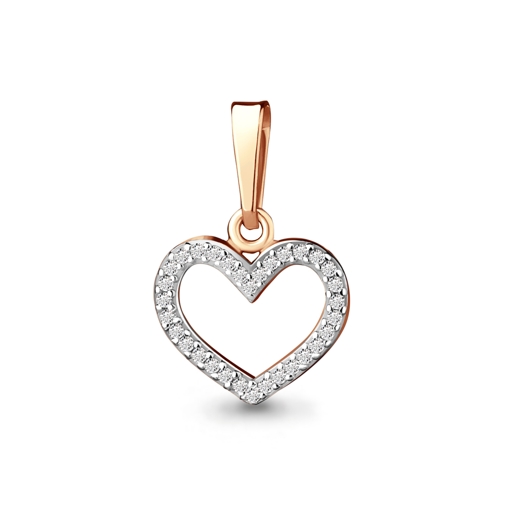 Подвеска из красного золота с фианитами