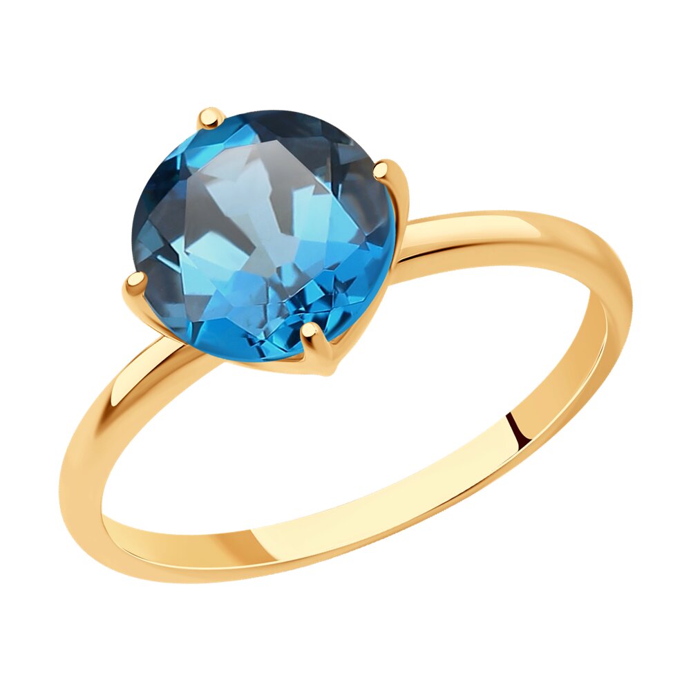 Кольцо из красного золота с топазом