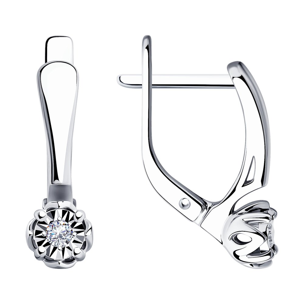 Серьги из белого золота с бриллиантами