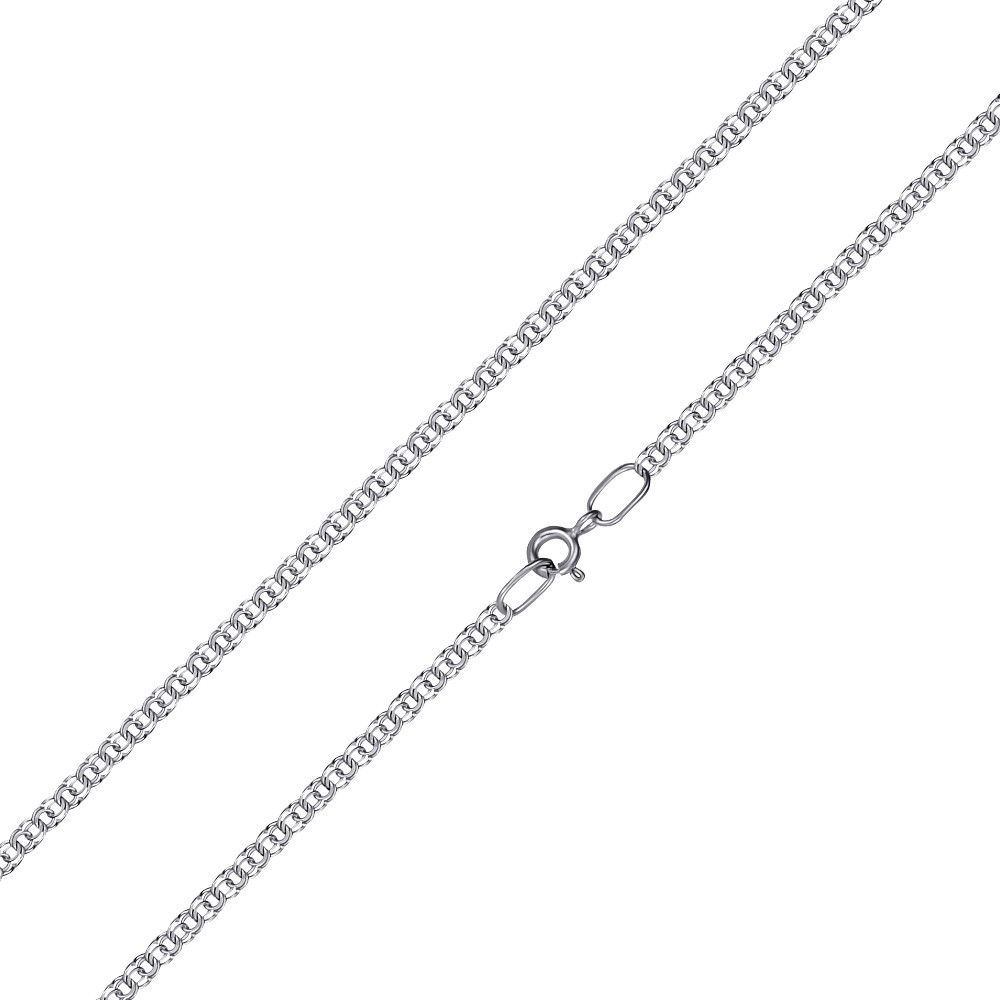 Цепь из белого золота 585, плетение «Гарибальди»