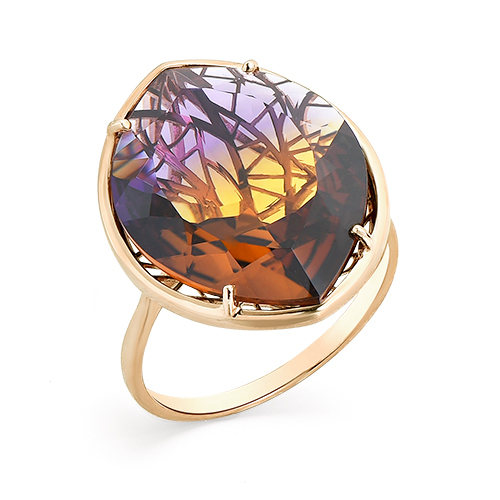 Кольцо из красного золота с аметрином