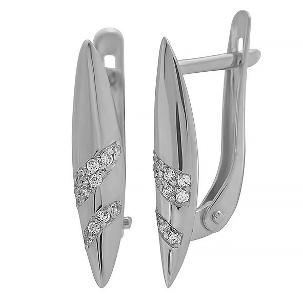 Серьги из серебра с фианитами