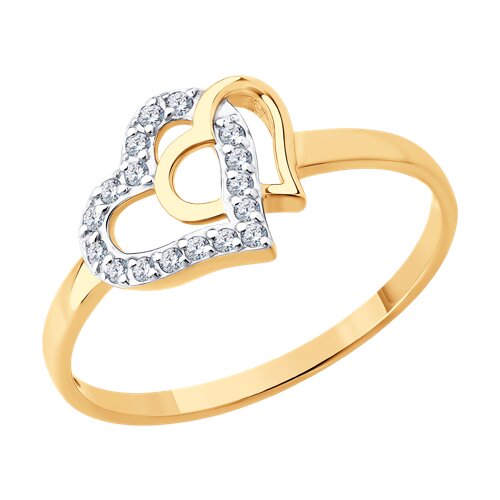 Кольцо из золота с фианитами