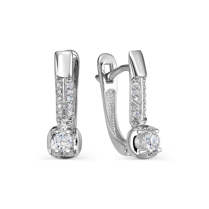 Серьги из белого золота с бриллиантами