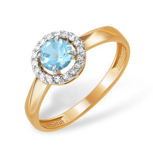 Кольцо из красного золота с Ситалл Лондон и фианитами