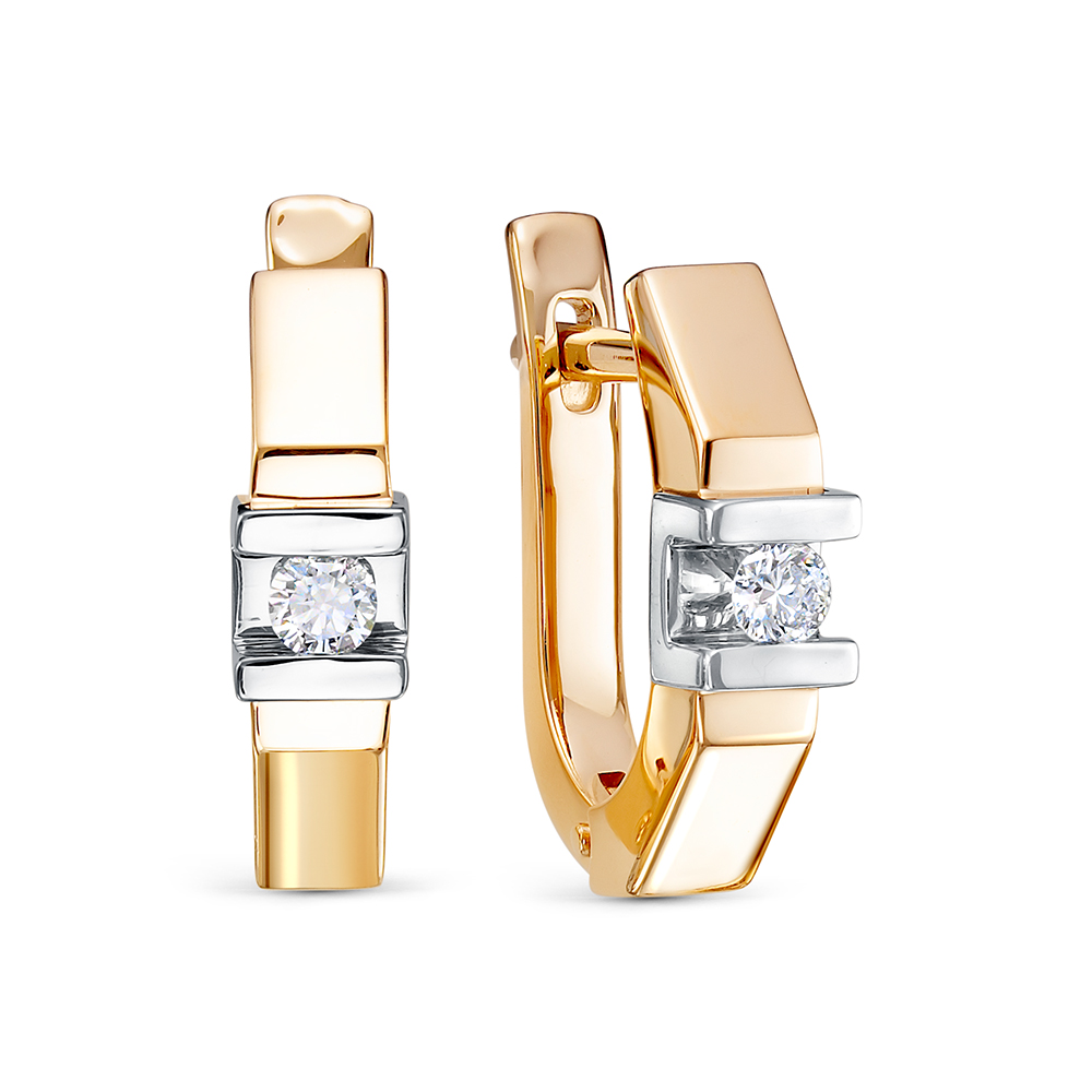 Серьги из красного золота с бриллиантами