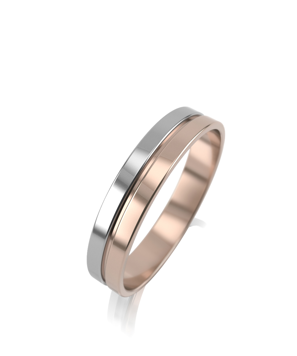 Обручальное кольцо из комбинированного золота