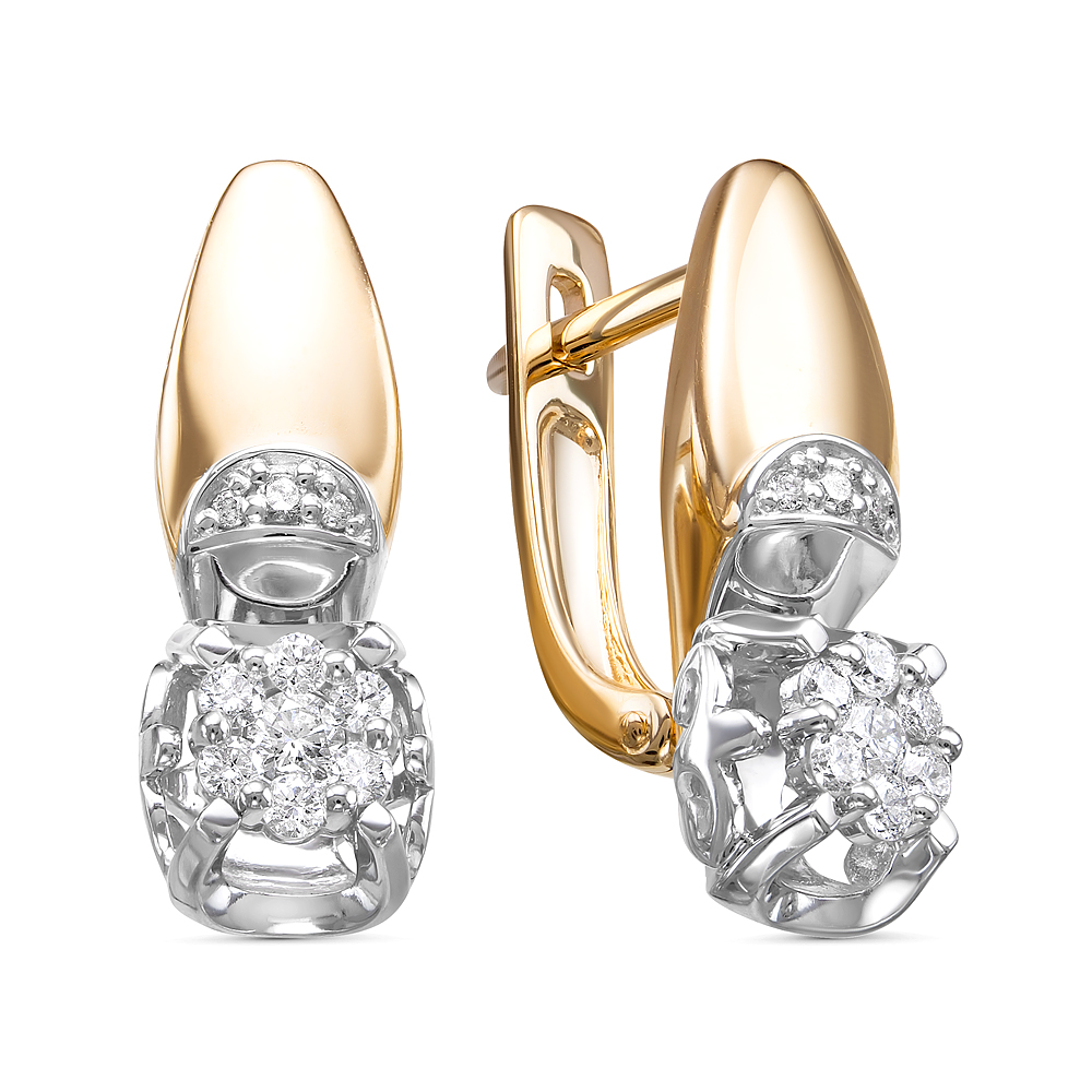 Серьги из красного золота с бриллиантами