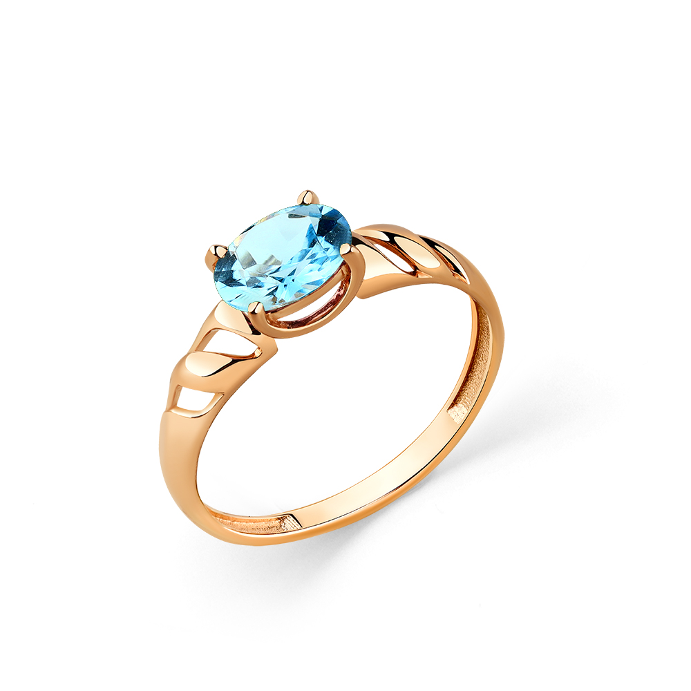 Кольцо из красного золота с топазом