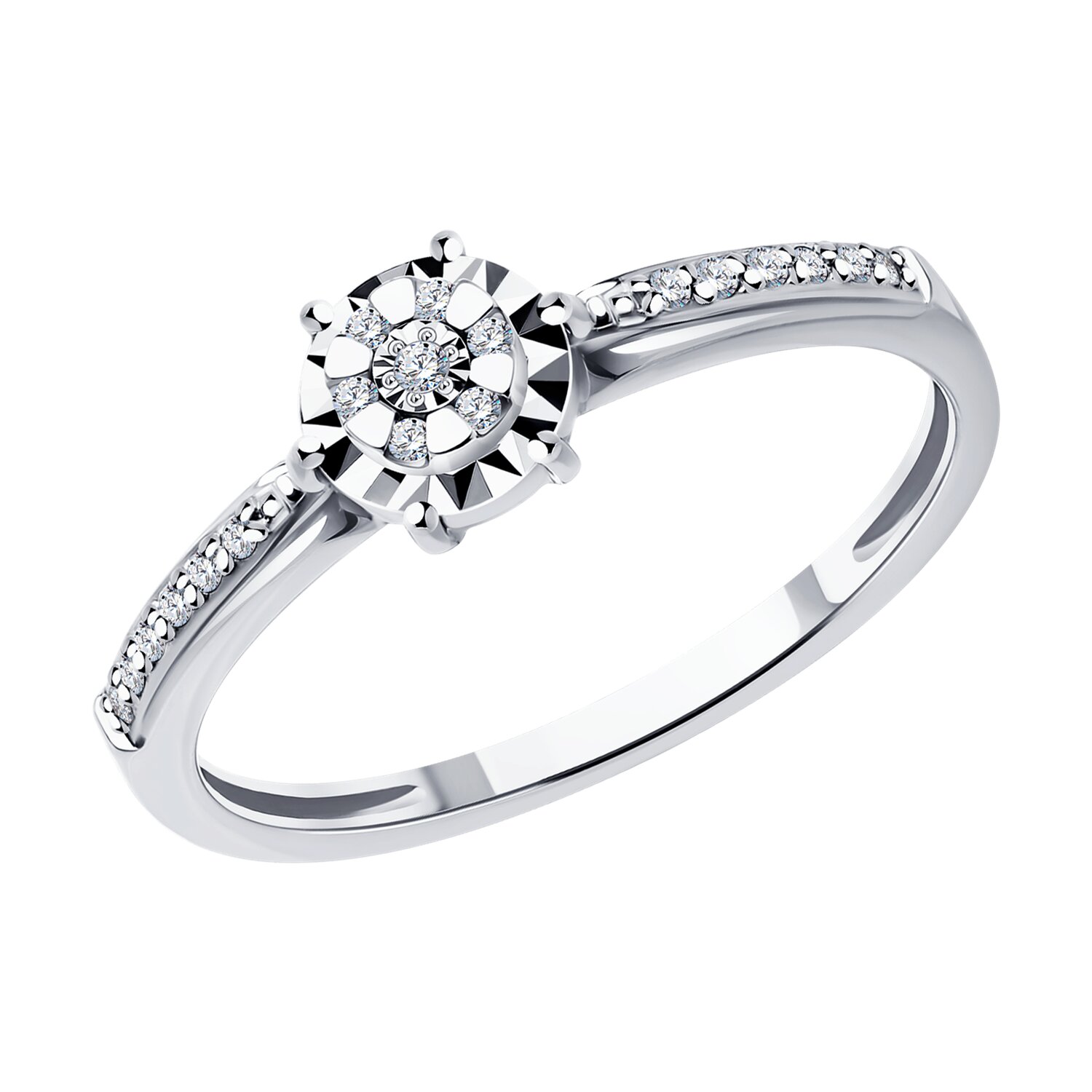 Кольцо из белого золота с бриллиантами